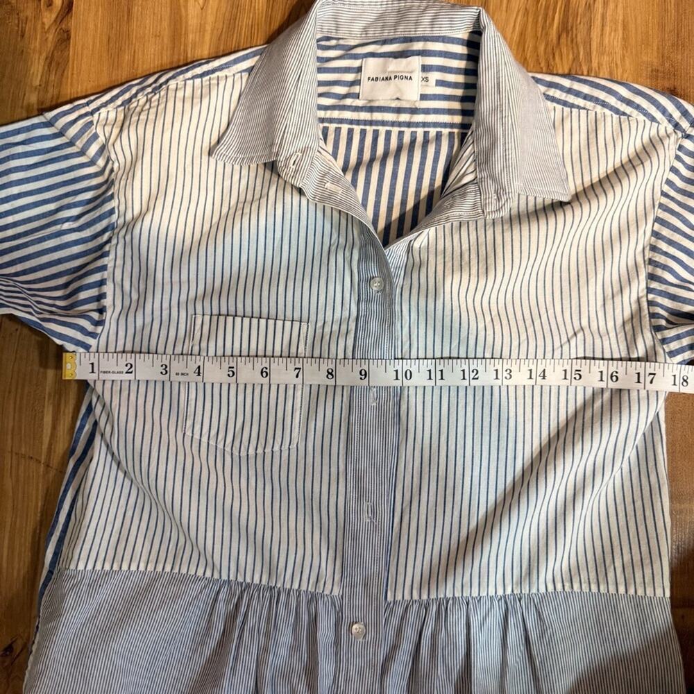 Fabiana Pigna Striped Colorblock Women’s Cotton Shirtdress Size XS - Picture 9 of 11